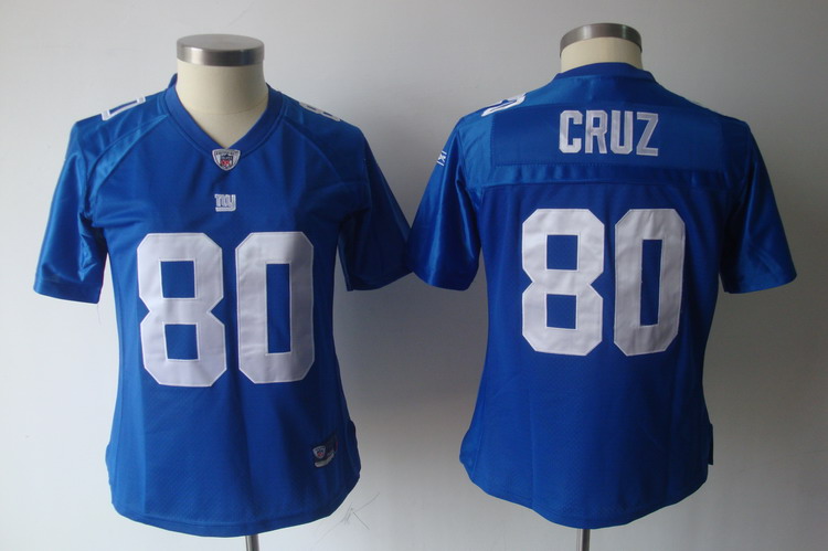 Giants #80 Victor Cruz Blue Women's Team Color Stitched NFL Jersey - Click Image to Close